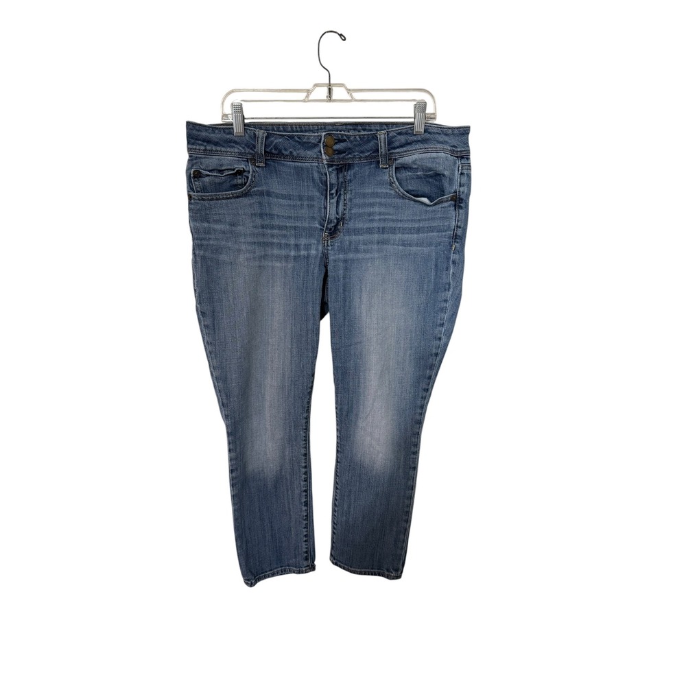 American Eagle Skinny Crop Stretch Jeans Medium Wash Denim 16 Regular